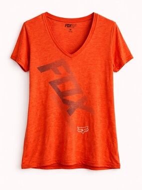 Fox Women's Bright Orange V-Neck Graphic Tee